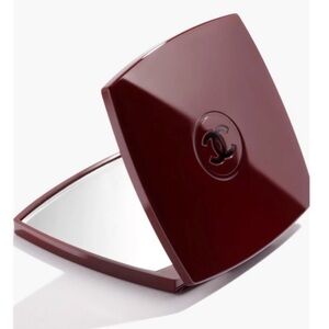 Chanel Burgundy Compact Mirror